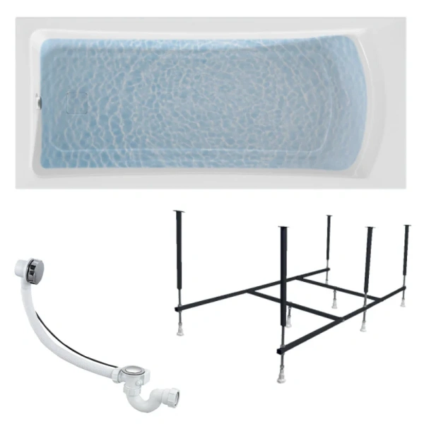 Ванна акриловая 1MarKa Prime 01пра1775кс2+, 170 x 75 см, цвет белый (детальная фотография), современныe, hi-tech