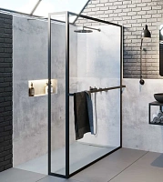 Душевая перегородка черная Riho Lucid GD402 120x200 см