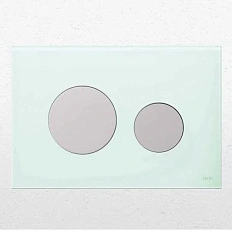 Клавиша смыва Tece TECEloop стекло зеленое, кнопки белые