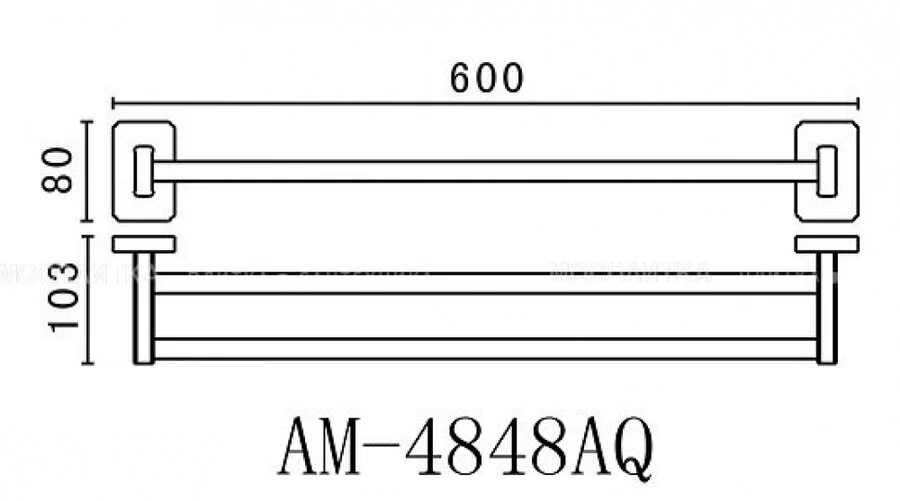 Полотенцедержатель для ванной Art&Max Gotico AM-4848AQ (детальная фотография), классические, ретро, декорированные
