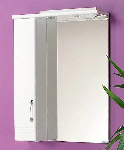 Зеркальный шкаф с подсветкой Акватон Онда 60 см белый, правый 1A009802ON01R (детальная фотография)