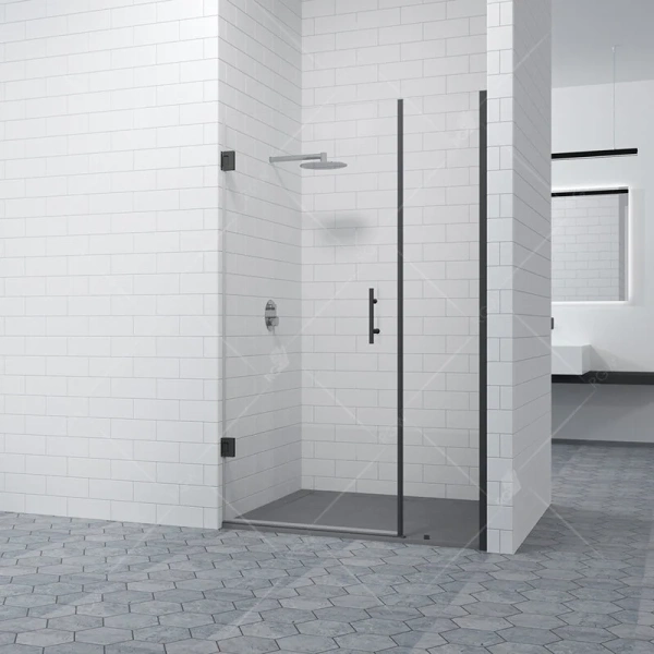 Душевая дверь в нишу RGW Hotel HO-012B 120 см черный профиль 350601212-14 (детальная фотография), современные, hi-tech