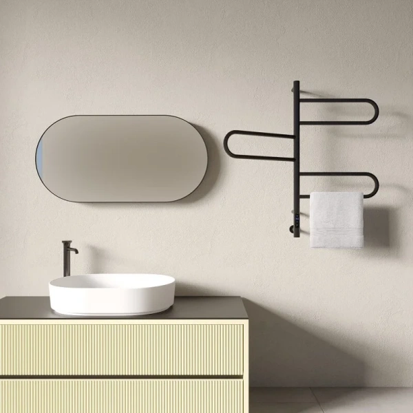 Полотенцесушитель электрический Vincea 44х80 см черный VTD-1R2CBE (детальная фотография), черный