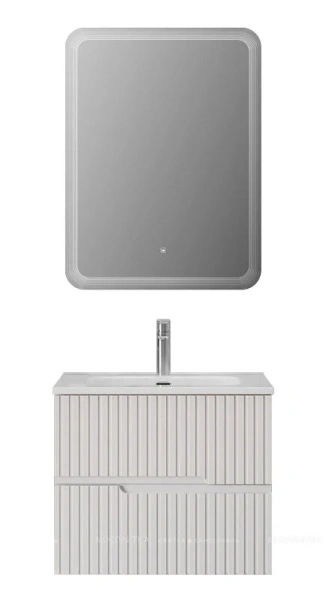 Тумба под раковину подвесная Cezares Duet 70 см Bianco Lucido DUET-N-700-2C-SO-BL (детальная фотография), 70 см