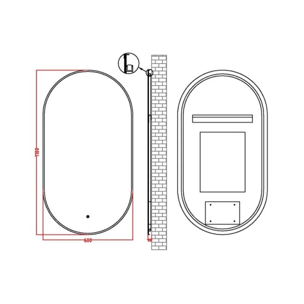 Зеркало с подсветкой Boheme 60 см золото 568-G (детальная фотография), по запросу