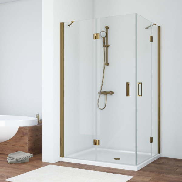 Душевой уголок профиль бронза стекло прозрачное Vegas-glass AFA-F TUR NOVO 120*90 05 01 L (детальная фотография)