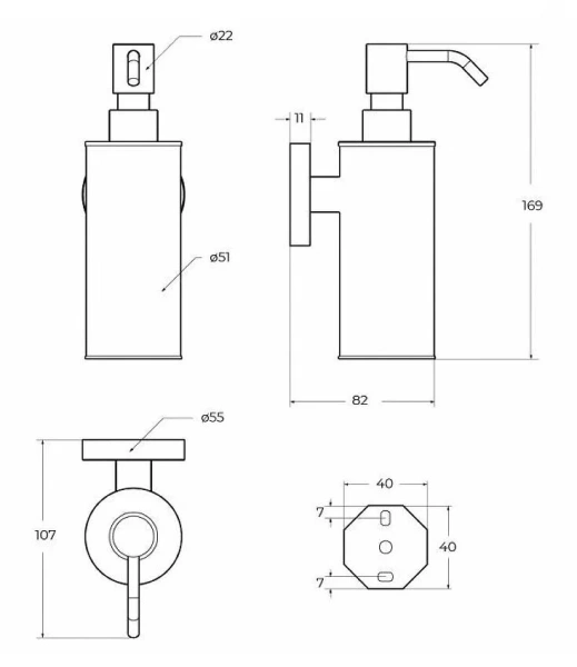 Дозатор для мыла Cezares Relax оружейная сталь RELAX-SOIS-M-GM (детальная фотография), современные, hi-tech