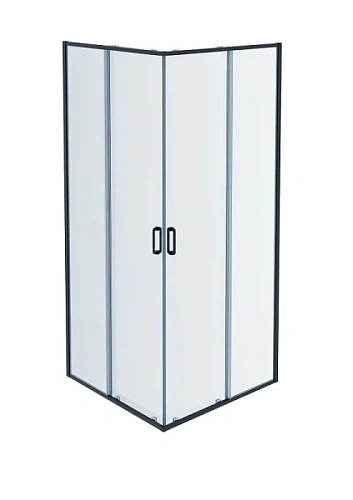 Душевой уголок Акватек 80x80 см профиль черный матовый - фото 2