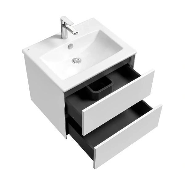 Тумба под раковину подвесная Акватон Сохо 60 см белый глянец 1A258001AJ010 (детальная фотография), белая