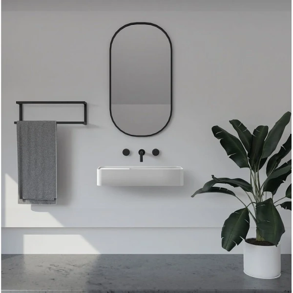 Раковина Abber Stein 80 см белая матовая AS2627-0.8 (детальная фотография), прямоугольной формы