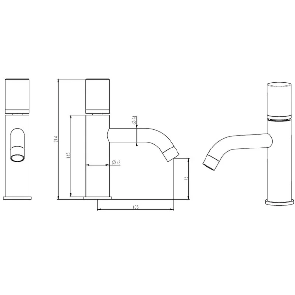 Смеситель для раковины Boheme Stick золото/белый мрамор 121-G-MR-W (детальная фотография), для раковины