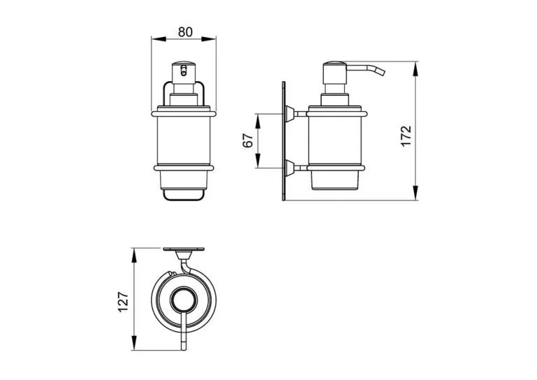 Дозатор Timo Nelson хром 150038/00 (детальная фотография), классические, ретро