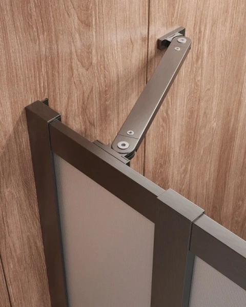 Душевой уголок Cezares Molveno 110х90 см стекло рифленое профиль оружейная сталь MOLVENO-AH-21-90+20-P-GM (детальная фотография), со средним поддоном