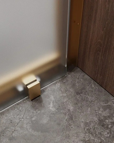 Душевая дверь в нишу Cezares Molveno 120 см стекло рифленое профиль золото MOLVENO-BF-1-120-P-BORO (детальная фотография), рифленые