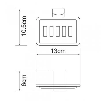 Мыльница WasserKRAFT Leine хром/белый K-5069W (детальная фотография), хром, комбинированные