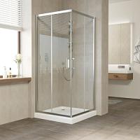 Душевой уголок профиль глянцевый хром стекло прозрачное Vegas-glass