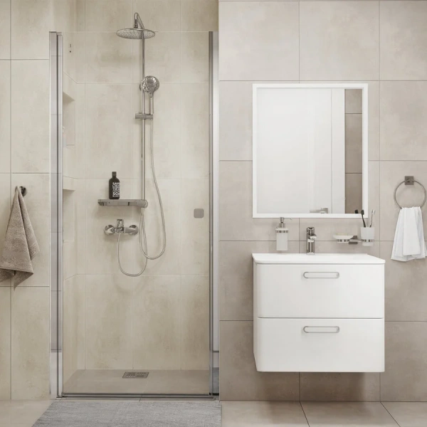 Душевая дверь в нишу IDDIS Ray 90 см стекло прозрачное RAY6CP9i69 (детальная фотография), распашные