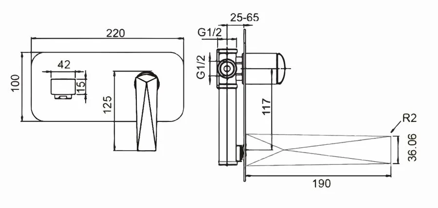 Смеситель для раковины Boheme Venturo черный/золото 385-B (детальная фотография), для раковины