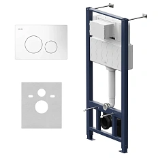 Инсталляция для унитаза Am.Pm Pro с белой пневматической клавишей