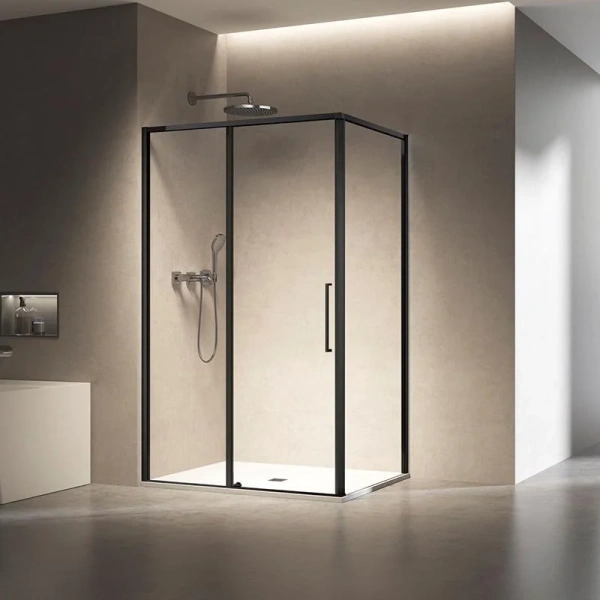 Душевой уголок Vincea Slim 110x90 см черный стекло прозрачное VSR-6SL9011CLB (детальная фотография)