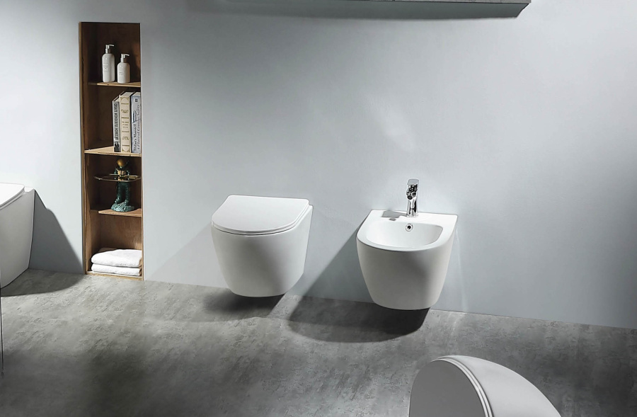 Унитаз подвесной Акватек Европа безободковый AQ1900-00 (детальная фотография), с горизонтальным, прямым выпуском, с прямым выпуском