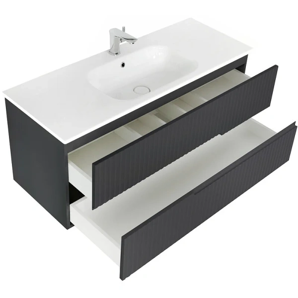 Тумба с раковиной подвесная Cezares Duet DUET-1200-2C-SO 120 см с ящиками (детальная фотография), моноблок