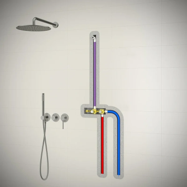 Душевой комплект Timo Saona белый SX-2349/16SM (детальная фотография), белые