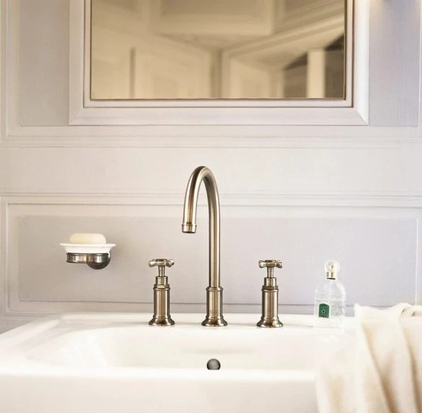 Смеситель для раковины шлифованный никель Axor Montreux 16513820 (детальная фотография), классические, ретро