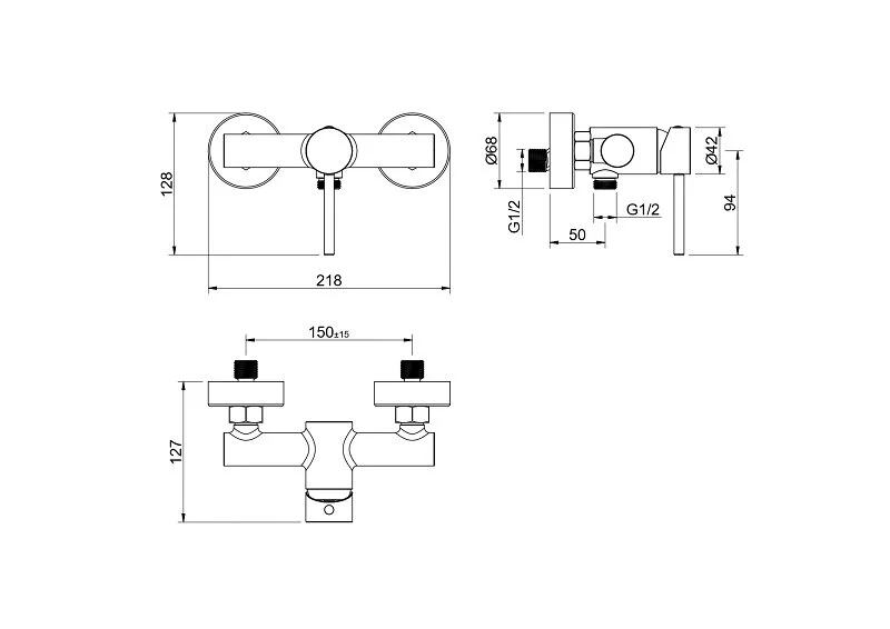 Смеситель для душа Акватек Европа оружейная сталь AQ1360BGM (детальная фотография), для душа