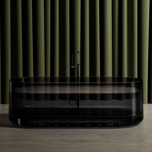 Ванна из полиэфирной смолы Abber Kristall 170x75 см черная - фото 4