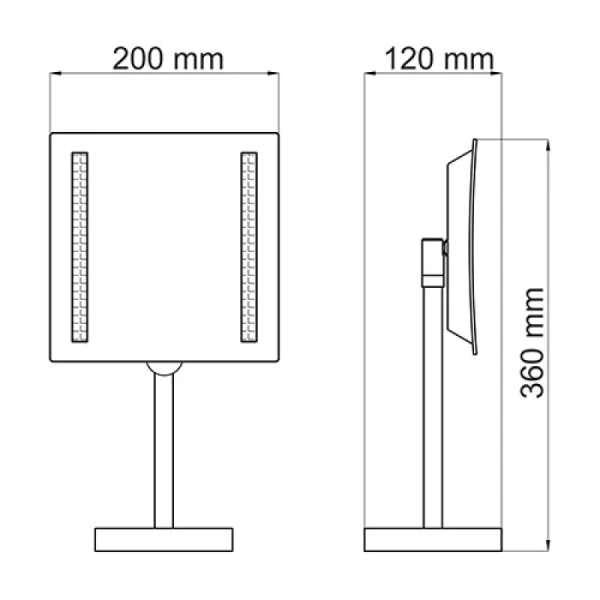 Зеркало с подсветкой WasserKRAFT 20 см увеличительное K-1007 (детальная фотография), по запросу