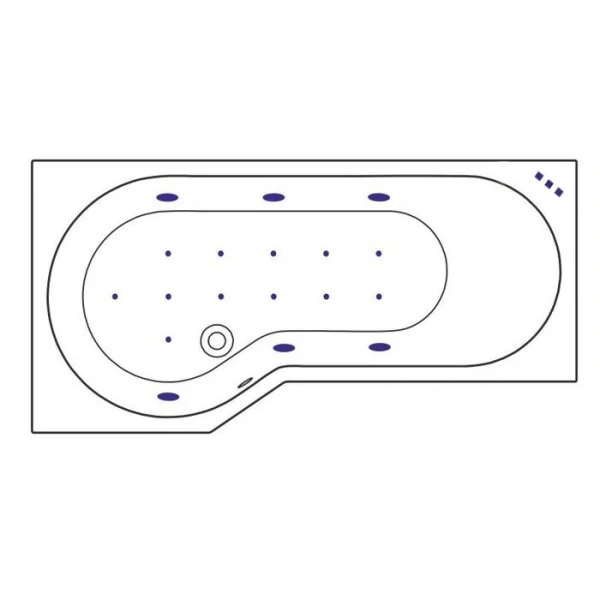 Ванна гидромассажная Excellent Be Spot Relax 160 x 80 см, левая, белый/хром, WAEX.BSL16.RELAX.CR (детальная фотография), 160 см