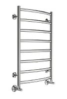 Полотенцесушитель водяной Terminus Атланта+ П8 500х800 нижнее подключение