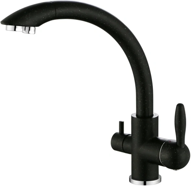 Смеситель для кухни Paulmark Essen черный Es213001-308 (детальная фотография)