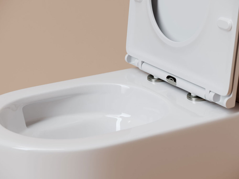 Унитаз подвесной Ceramicanova Noe сиденье микролифт CN4011T (детальная фотография), с горизонтальным, прямым выпуском, с прямым выпуском