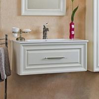Тумба под раковину, цвет слоновая кость матовый, фурнитура состареное серебро, La Beaute Cornelia