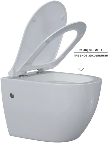 Унитаз подвесной BERGES Okus с микролифтом 082127 (детальная фотография), современные, hi-tech