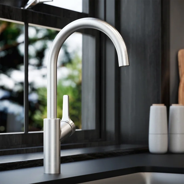 Смеситель для кухни Damixa Eclipse никель DX310720400 (детальная фотография), современные, hi-tech