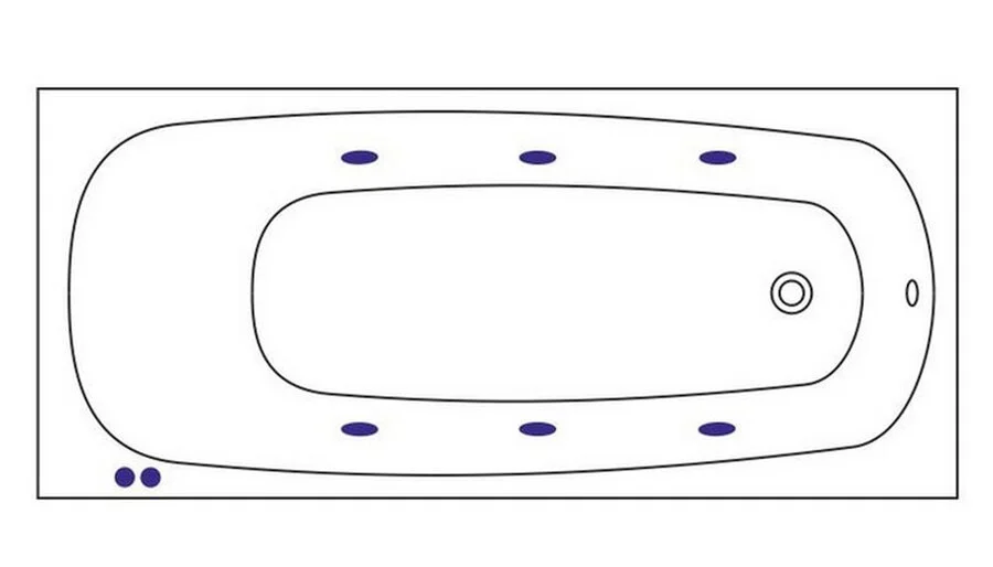 Ванна гидромассажная Whitecross Layla Soft, 170 х 75 см, увеличенная толщина акрила, усиленная армировка, белый/бронза, 0102.170075.100.SOFT.BR (детальная фотография), акриловые