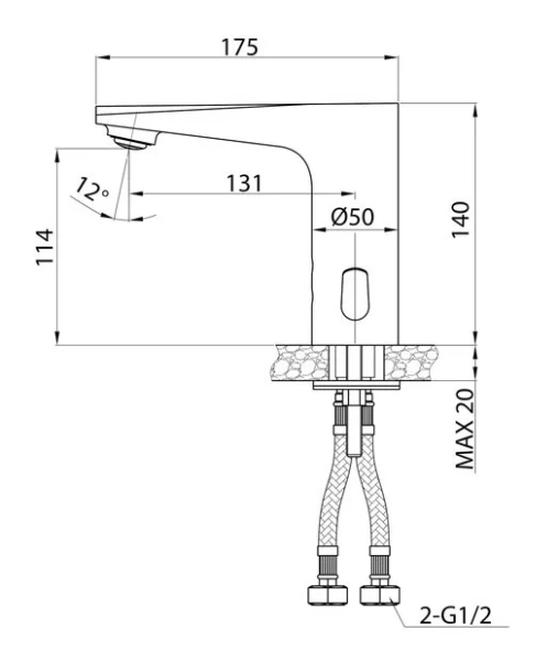 Смеситель для раковины IDDIS Pulse сенсорный PULSBS3i86 (детальная фотография), для раковины