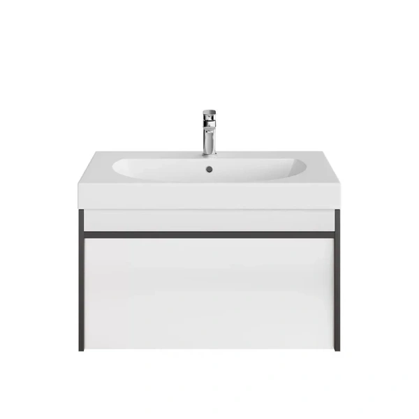 Тумба под раковину подвесная Kerama Marazzi Modula 80 см арабика MOD.80.1+1\AR (детальная фотография), моноблок, под накладную раковину