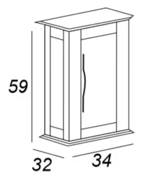 Тумба подвесная Cezares Tiffany 34 см 1 распашная дверца (детальная фотография), в наличии