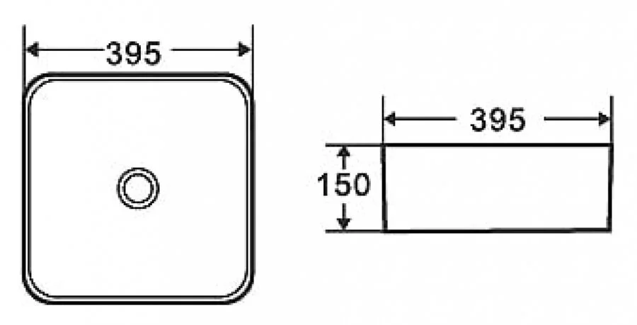 Раковина Grossman 39,5 см белая GR-3026 (детальная фотография), современные, hi-tech
