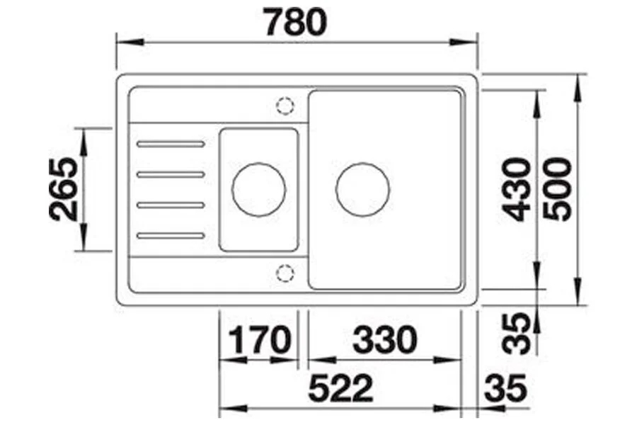 Мойка для кухни Blanco Legra 6S 78 см белая 521304 (детальная фотография), врезные