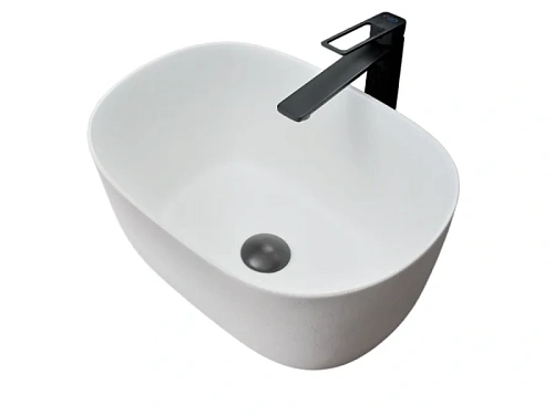 Раковина GID Creativo N9302wg 45 см белая матовая/белый графит - фото 2