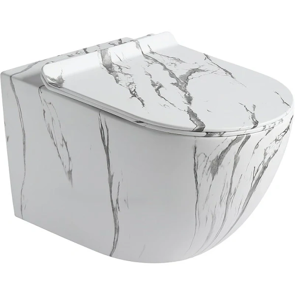 Унитаз подвесной SantiLine под мрамор SL-5002MM (детальная фотография)