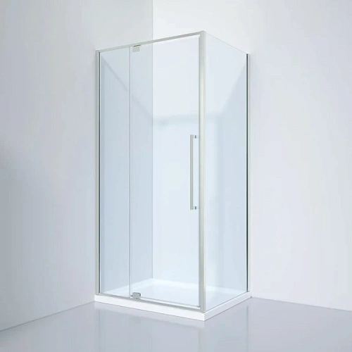 Душевой уголок Black&White Stellar Wind 100x80 см профиль хром, стекло прозрачное - фото 1