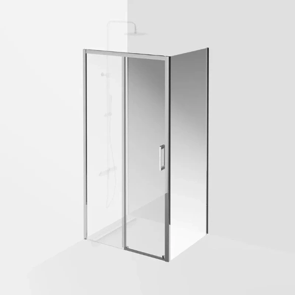 Душевая дверь в нишу Kerama Marazzi Vetro 100 см профиль хром VE.100.SD.CR (детальная фотография), в нишу, стеклянные