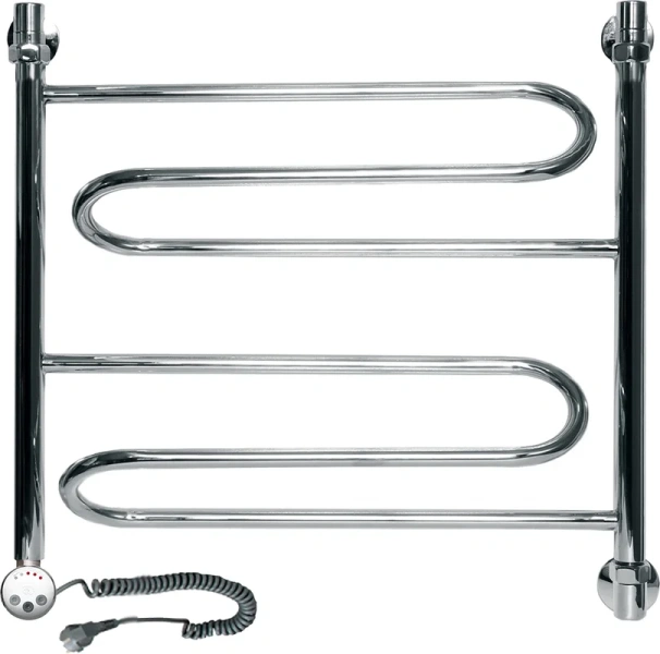 Полотенцесушитель электрический Ника Curve ЛЗ 60/60 см с терморегулятором (детальная фотография)