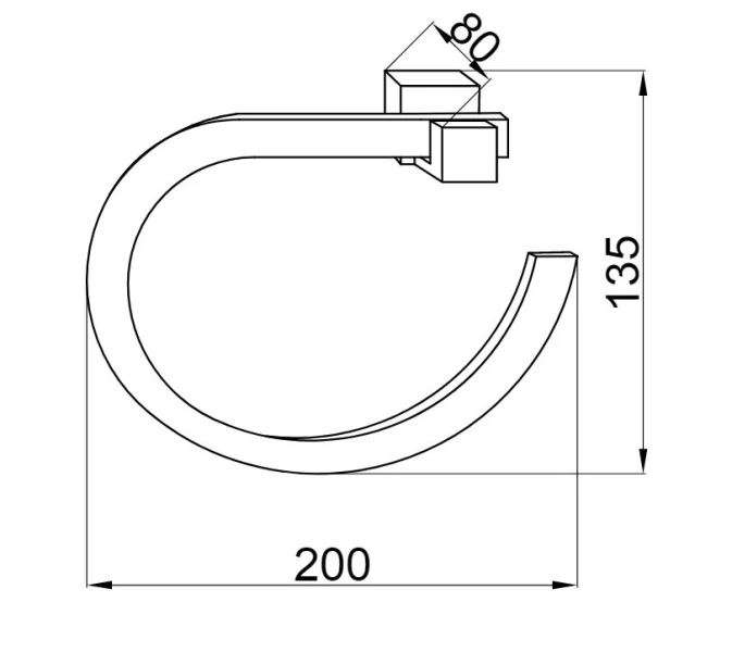 Полотенцедержатель Boheme Venturo хром 10306 (детальная фотография), современные, hi-tech